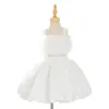 Vestido Formal de Duas Peças para Meninas 2026 com Design Floral Tridimensional, Saia com Flor em Botão Volumosa, Vestido de Festa para Performance do Dia das Crianças, Vestido de Princesa
