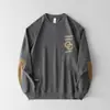 Sudadera de Marca Trendy de Peso Pesado Otoño 2025 Ropa de Manga Larga Estilo Primavera y Otoño para Hombre Algodón Empalmado