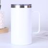 Taza de viaje de plástico de 24 oz de Amazon, taza de vacío de acero inoxidable, gran capacidad, asa, taza de café para oficina