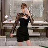 Roupas para Revenda (Dropshipping) para Mulheres Primavera 2026 Novo Estilo Elegante Renda Patchwork Bodycon Vazado Vestido 4604