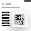 Medidor Digital de Temperatura e Umidade de Alta Precisão para Uso Doméstico Interno Smiley Montado na Parede com Hora e Data Higrômetro Digital
