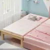 Cama de empalme, Cama extra ancha, Cama con barrera para niños, Cama de madera maciza con barandillas, Cama para niño, Cama para niña, Cama para bebé, Cama de noche grande