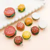 4 Mini Brinquedos Criativos de Comida Artificial Pingentes de Hambúrguer de Resina Chaveiros DIY Brincos Bolsas Pulseiras Acessórios de Joias