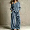 Conjunto de Dos Piezas de Pana 2026 Tienda Independiente de Amazon Más Vendido para Mujer, Casual, Corte Holgado, Moda, con Diseño de un Hombro