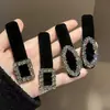 Pinza negra para el pelo, pasador, pinza, estilo pequeño Chanel, pinza BB de terciopelo, elegante, para la nuca, pinza para el pelo, pedrería, elegante, versátil