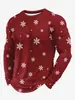 Nueva camiseta navideña para hombre con cuello redondo, una camiseta casual holgada, moderna y cómoda para otoño e invierno