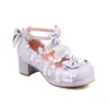 Nuevos Zapatos de Caramelo con Lazo de Encaje Zapatos de Estudiante Lolita Zapatos de Tacón Medio Grueso 30-48 Zapatos de Comercio Exterior