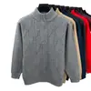 Suéter Masculino Jacquard com Gola Alta e Zíper Meio 2026 Outono/Inverno Novo Tricô Espesso Anti-pilling Suéter Quente Masculino