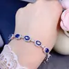 Venta al por mayor de fábrica Popular Pulsera de Zafiro Natural Plata S925 Incrustada Piedra Principal 5X7Mm Venta Caliente Europea y Americana Una Pieza