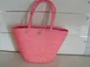 Bolso de paja de Laizhou para realizar bolso de paja tejido a mano, bolso de playa de paja con combinación de 4 colores portátil