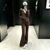 Conjunto Deportivo Casual Dulce y Suave para Mujer Otoño/Invierno 2026, Elegante y Rejuvenecedor, Conjunto de Dos Piezas con Chaqueta Rosa y Pantalones de Pierna Ancha