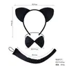 Festa à fantasia de Halloween Animal de estimação Headband Grampo de cabelo Adereços Atacado Headband de leopardo Estampa de leopardo Orelhas de gato Conjunto de adesivos faciais