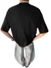 Camiseta estilo americano de manga corta diseñada para el verano, moderna tanto para hombres como para mujeres, top de manga corta con cremallera, corte holgado, colores contrastantes, cuello redondo