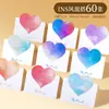 Tarjeta de felicitación 3D con forma de corazón Postal Tarjeta pequeña de papel Tarjeta de deseos escrita a mano Tarjeta de mensaje de bendición en blanco Morandi