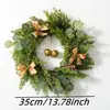 Corona de Navidad para Amazon transfronteriza con cedro artificial y lazo, corona de decoración navideña, se puede hacer DIY