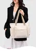 Bolsa feminina de lona transfronteiriça 2026 novo estilo, grande capacidade, bolsa tote simples, bolsa de mão para o trabalho, bolsa de ombro, versátil