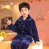 Pijamas de lana coral para niños de otoño e invierno, ropa de casa de franela, traje grueso para niños y niñas
