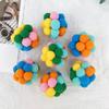 Peluche interactivo con forma de campana para gato, bola colorida, hecha a mano, con molares, bola elástica, juguete para aliviar el aburrimiento