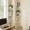 Estantería de Esquina Transfronteriza para Sala de Estar y Dormitorio, Organizador de Esquina Montado en Pared con Diseño de Múltiples Niveles y Estante de Almacenamiento Decorativo