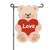 Bandera de Jardín Nueva para el Día de San Valentín Transfronteriza Decoración de Patio Bandera Colgante de Rosa Roja Impresión a Doble Cara Se Puede Diseñar Según la Imagen
