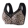 Nueva Moda Estampado de Leopardo Lencería Talla Europea y Americana Correas de Hombro Ajustables Popular Transfronterizo Hebilla Frontal Sujetador Talla Grande Hebilla Frontal