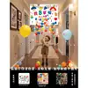 Adereços para fotos de primeiro aniversário, tecido para pendurar, balões de número, decoração de cenário, bolo temático para meninos, decoração infantil