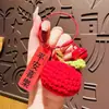Llavero de Plátano Crochet de Hilo Original Libre de Ansiedad Lindo Dibujo Animado Peluche Hecho a Mano Colgante de Bolsa Regalo Pequeño