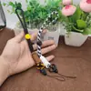 Cordón corto tejido a mano antipérdida para teléfono móvil, funda para teléfono móvil, tarjeta de identificación, licencia de empleado, cordón largo, contraste bicolor, cuerda para muñeca