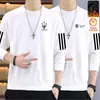 Moletom Masculino Gola Redonda 380g, Novo Produto de Inverno, Modelagem Solta, Forrado com Fleece, Manga Longa, Pulôver, Camiseta Básica Versátil