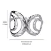 Pulsera de Acero Inoxidable Geométrica de Flor de Versión Ancha Transfronteriza Europea y Americana para Mujer Apertura Ajustable Pulsera en Forma de C Estilo Hip-Hop