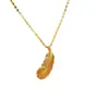 Suministro en Vivo Cobre Chapado en Oro Colgante de Pluma Colgante Solo Colgante Sin Collar Colgante para Niña Joyería al por Mayor