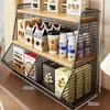 Portavasos estante de almacenamiento de escritorio, organizador de bolsitas de té, organizador de bocadillos, expositor de tazas multicapa, estante de tazas para encimera