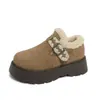 Zapatos cálidos de algodón, modernas botas de invierno estilo Birkenstock, nueva colección 2026, forradas de polar, con suela gruesa, botas de nieve, mullidas y versátiles, estilo slip-on