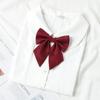 Foto de Graduación, Uniforme de Licenciatura, Corbata de Moño, Uniforme Escolar Femenino Estilo Preppy, Traje de Marinero, Corbata de Moño Borgoña, Camisa, Cuello de Plumas, Tendencia Floral