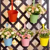 Maceta Grande de Hierro Desmontable Transfronteriza con Gancho, Cubo Colgante de Hierro para Plantas Verdes de Balcón, Maceta de Hierro Montada en Pared para Suculentas