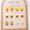 Celebridad de Internet Winnie the Pooh Dibujos Animados Accesorios para Uñas Oso Lindo Girasol Miel Accesorios para Uñas Pegamento Crema Piezas DIY
