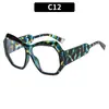 Gafas de sol poligonales de nueva moda transfronterizas, lujo ligero europeo y americano, gafas decorativas simples y casuales, gafas de sol de celebridad de internet para pasarela
