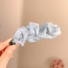 Presilha Banana de Tecido Pregueado Preta para Mulheres Rabo de Cavalo Alto Presilha Vertical Firme Antiderrapante Versátil Presilha de Cabelo Acessório de Cabelo Acessório de Cabelo para o Dia a Dia
