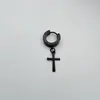 Pendientes de botón cruzados estilo coreano para hombre, modernos, individuales, personalizados, con clip para oreja, con pendientes perforados, pendientes creativos de calle de Corea del Sur