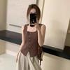 Top Chaleco de Cuello Cuadrado para Mujer Verano Nuevo Estilo Coreano Estilo Deseo Puro de Alta Gama Combinación Total Adelgazante Nicho Outfit Camisa Base