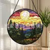 Colgantes de cristal de colores de atardecer en montañas y bosques transfronterizos decoraciones de vidrio para el hogar decoraciones de ventanas atrapasoles para jardín