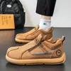 Novo Estilo Primavera e Outono Sapatos Casuais Masculinos com Zíper Lateral Estilo Hong Kong para Adolescentes, Sapatos Preguiçosos Slip-On, Sapatos Birkenstock de Tamanho Grande para Homens