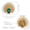 Anel de Moda de Metal Prateado com Design de Estrela e Coração, Incrustado com Pérolas, Fivela de Sapato Exquisita de Luxo Leve Banhada a Ouro para Tamancos