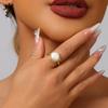 Anel de Pérola Barroca Natural de Luxo Leve para Mulheres, Personalidade Nicho, Senso Avançado, Aberto Ajustável, Anel de Dedo para Emagrecimento