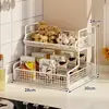 Prateleira de Armazenamento para Cozinha Bancada Prateleira de Armazenamento Multicamadas para Lanches e Temperos Prateleira Doméstica Multifuncional para Armazenamento de Cebola, Gengibre, Alho, Frutas e Vegetais