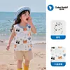 [10A antibacteriano] verano nuevo camiseta sin mangas para niños niños algodón estampado chaleco niñas abrigo para bebé t