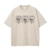 [Transfronterizo 230g] Camiseta Lavada para Hombre Anime Attack on Titan Ropa Urbana Hip-Hop Estampado Gráfico
