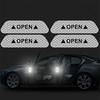 Pegatina de puerta abierta, advertencia de apertura de puerta, pegatina anticolisión, advertencia de seguridad, pegatina reflectante para coche, 4 piezas