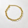 S51 Pulsera con Hebilla Gruesa Ovalada de Figura de Ocho Chapada en Oro de 18K Joyería Personalizada de Acero Inoxidable para Mujer
