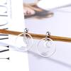 Brincos femininos de coração e lua com círculo, elegantes e simples, brincos de lua geométricos para mulheres